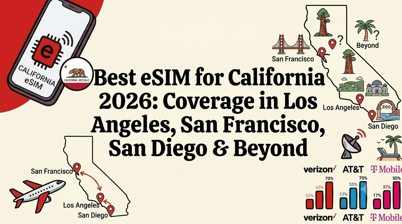 Best eSIM for California 2026: Coverage in Los Angeles, San Francisco, San Diego & Beyond
