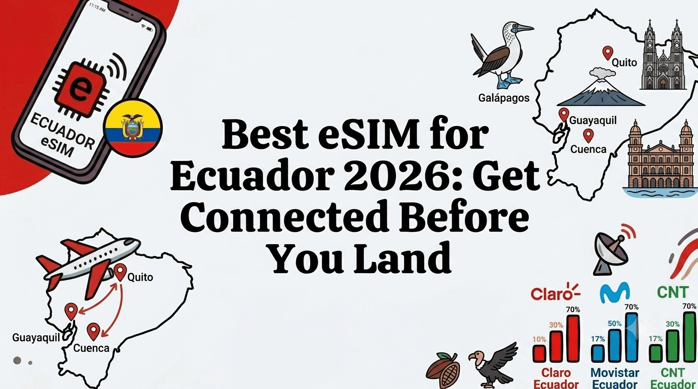 Best eSIM for Ecuador 2026: Claro, Movistar & CNT Coverage Compared