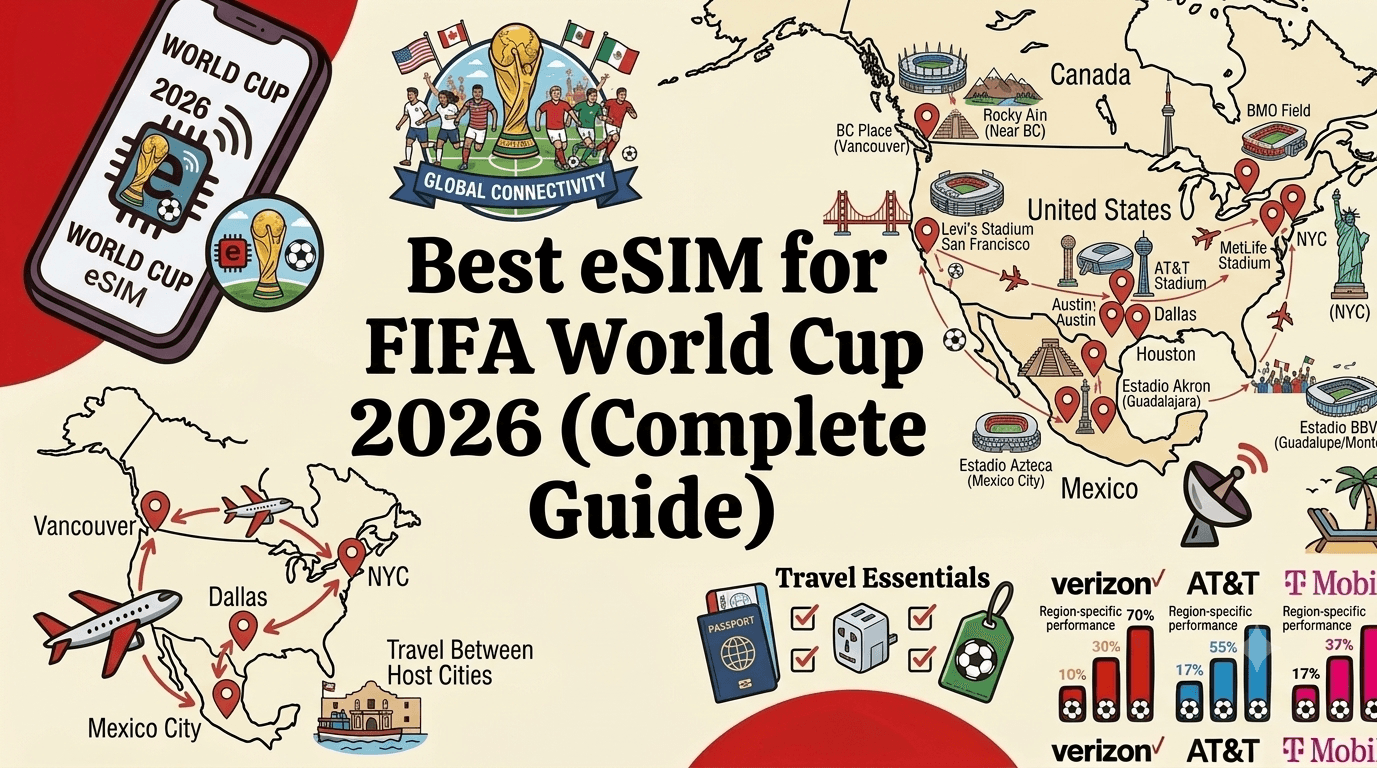 Best eSIM for FIFA World Cup 2026: Complete Connectivity Guide for All 16 Host Cities