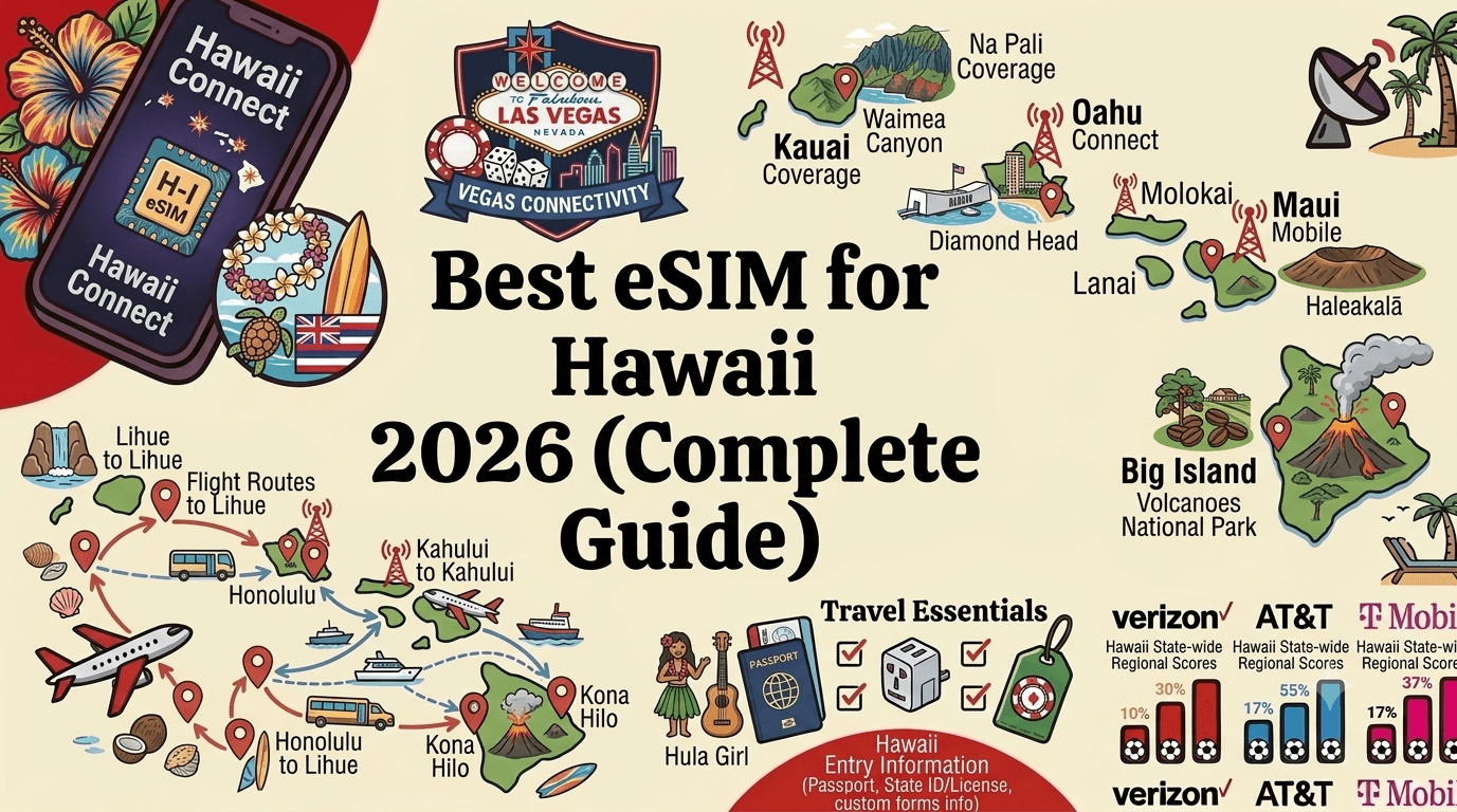 Best eSIM for Hawaii 2026: Coverage on Oahu, Maui, Big Island, Kauai and Beyond