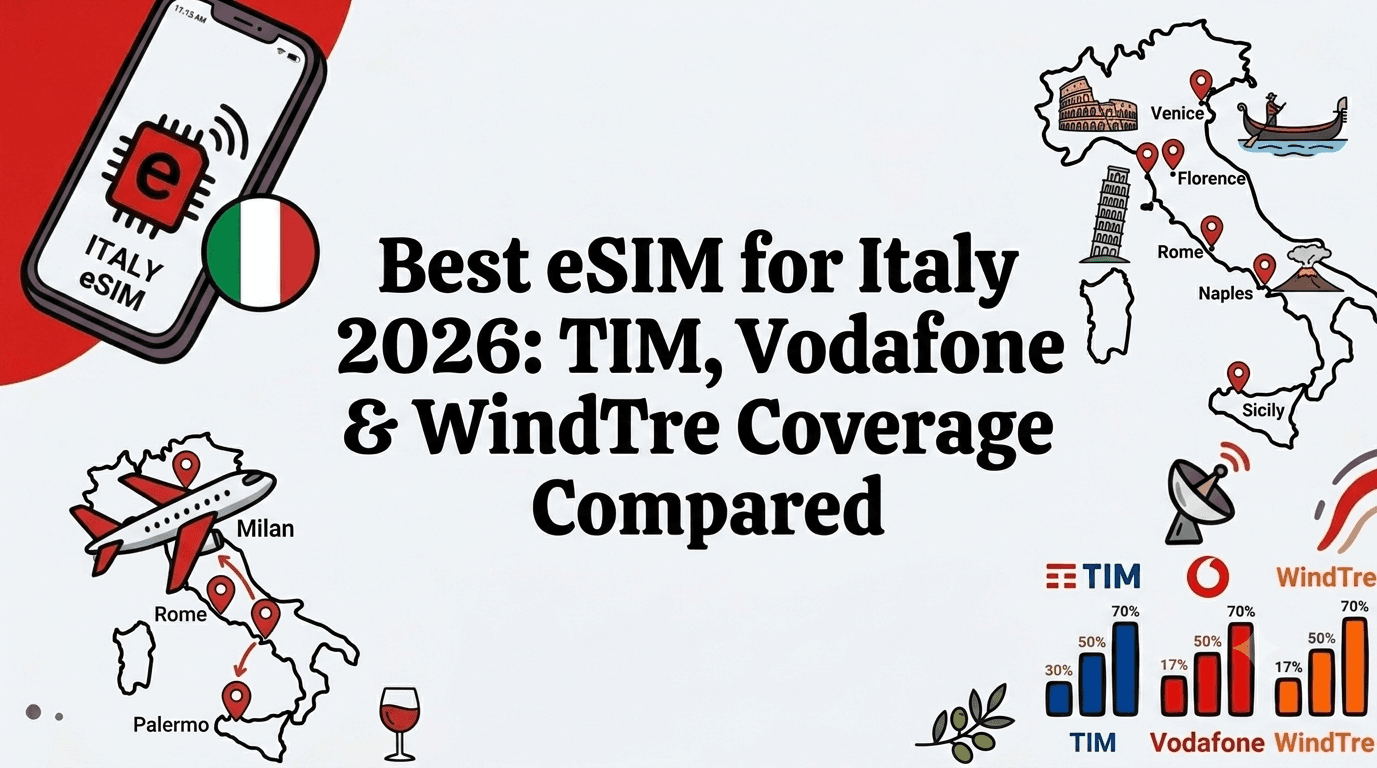 Best eSIM for Italy 2026: TIM, Vodafone & Wind Tre Coverage Compared